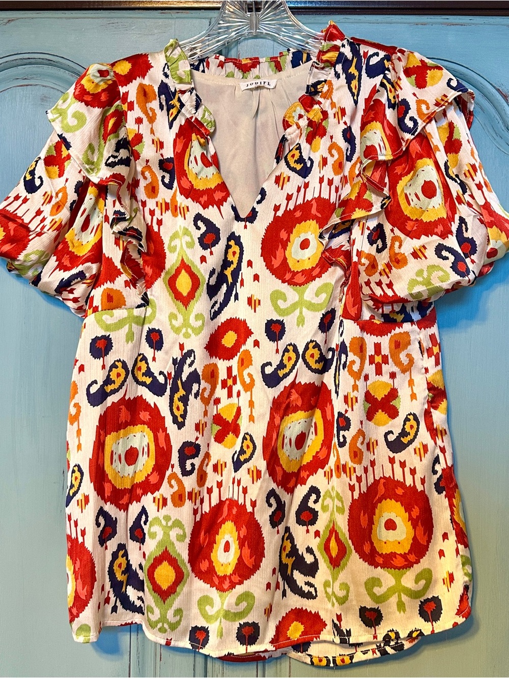 JODIFL White Floral Multicolor Blouse